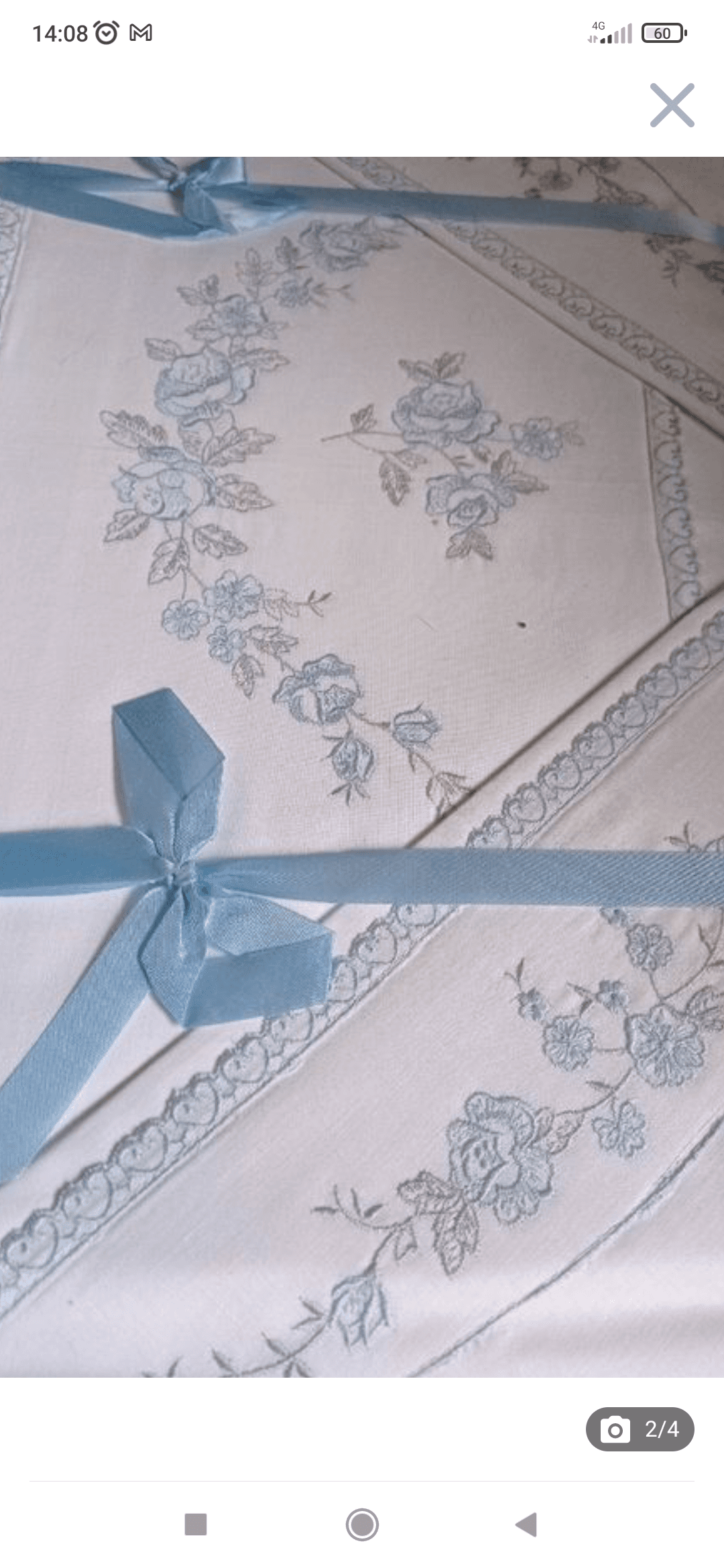 Draps brodé main - Photo 1