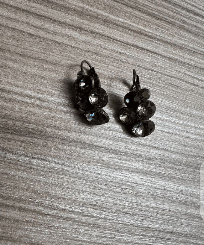 Boucles d'oreilles Konplott "Petit Glamour" gris - Photo 1
