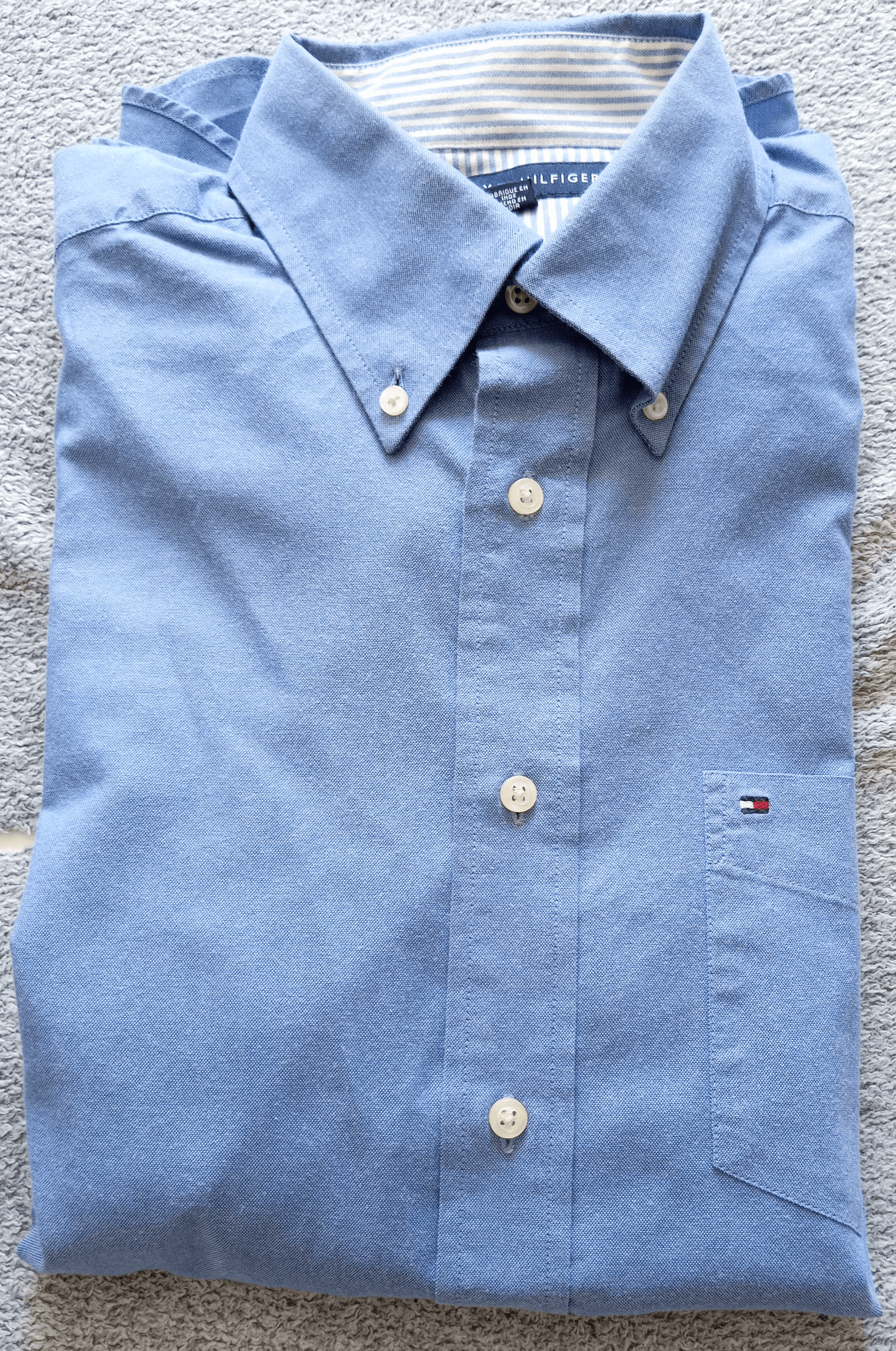 Chemise manches longues Tommy Hilfiger taille M bleu 100 % coton - Photo 1