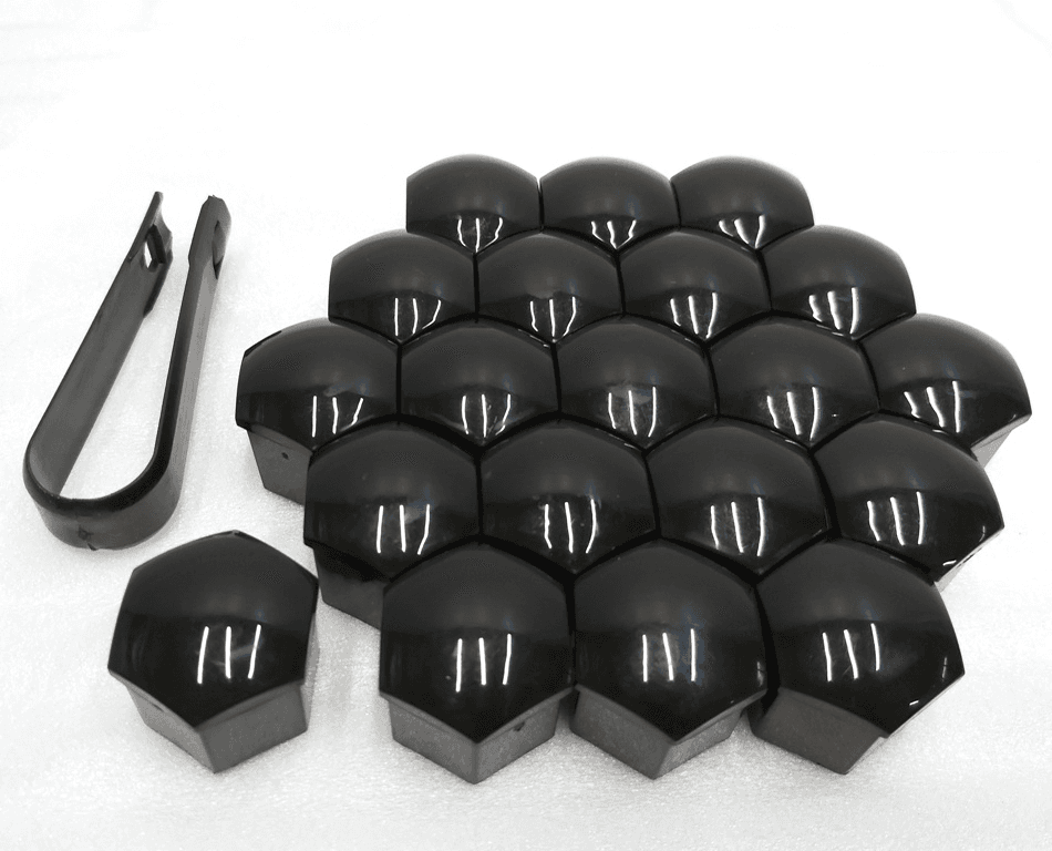 Jeu de caches écrous de roue d21 NOIR avec clé Tesla tous
1027010-21-black AE - Photo 1