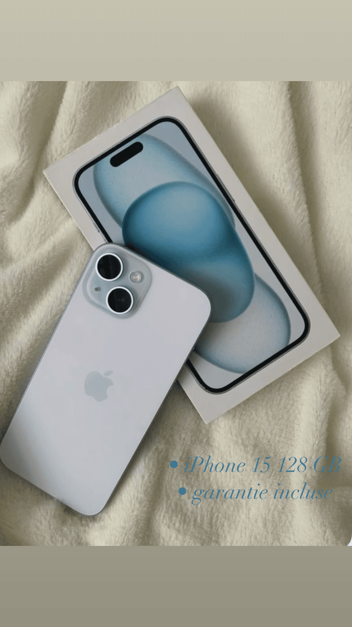 iPhone 15 bleu 128 GB à vendre