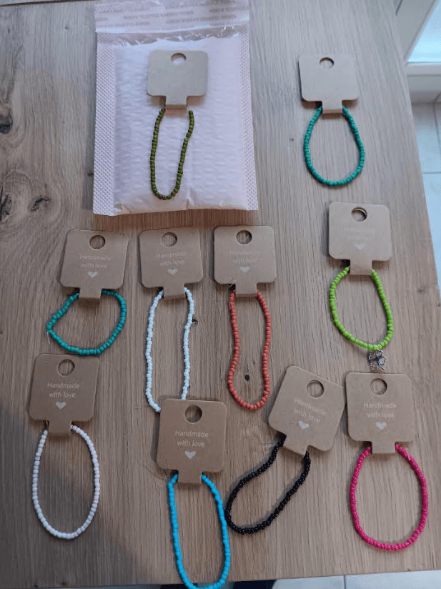 lot 10 Bracelet fait main avec des perles fines de 3 mm - Photo 1