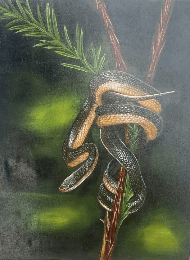 Tableau peinture à huile ( qui va là ) - Photo 1