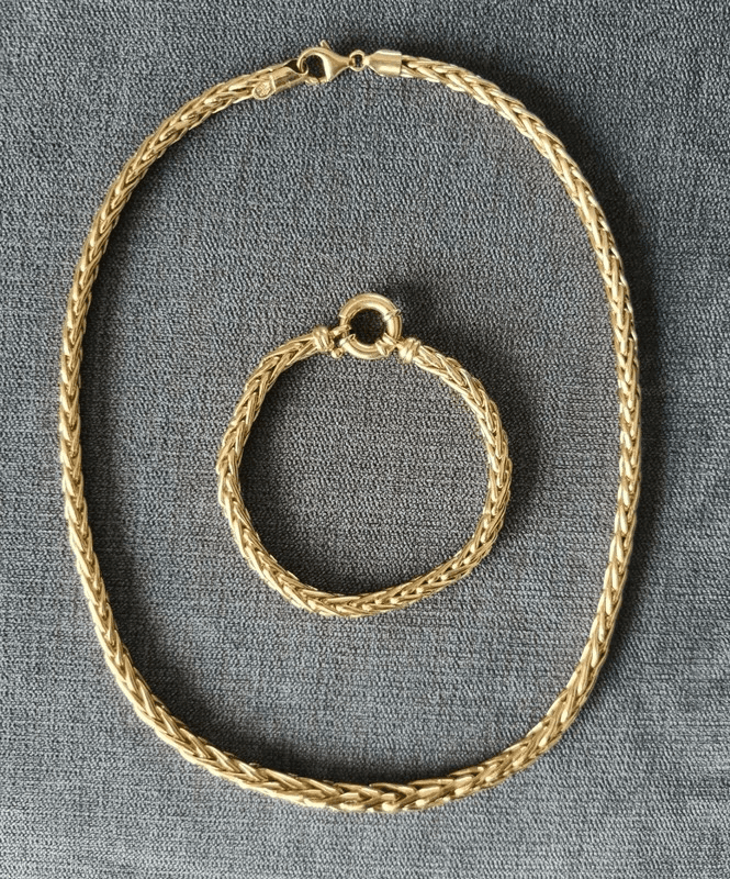 collier et bracelet en or 18k 36,28 grammes - Photo 1