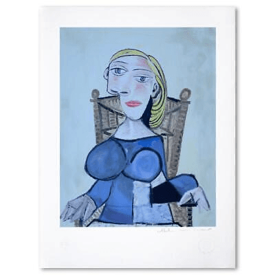 Pablo Picasso Femme Blonde Au Fauteuil D'Osier Lithograph SIGNED Marina Picasso - Photo 1
