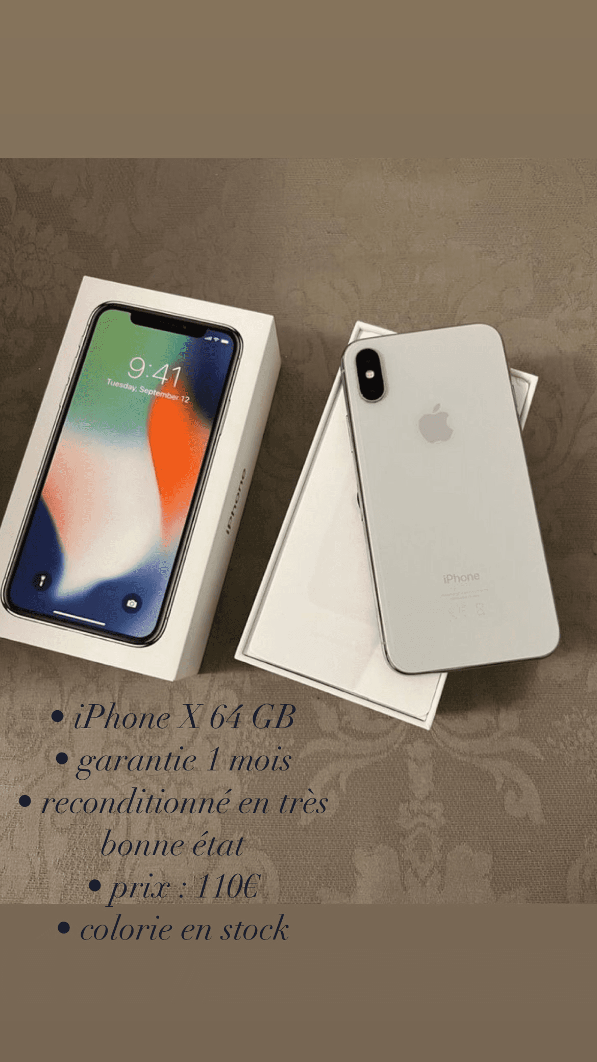 iPhone X 64 GB Reconditionné – Parfait État - Photo 1