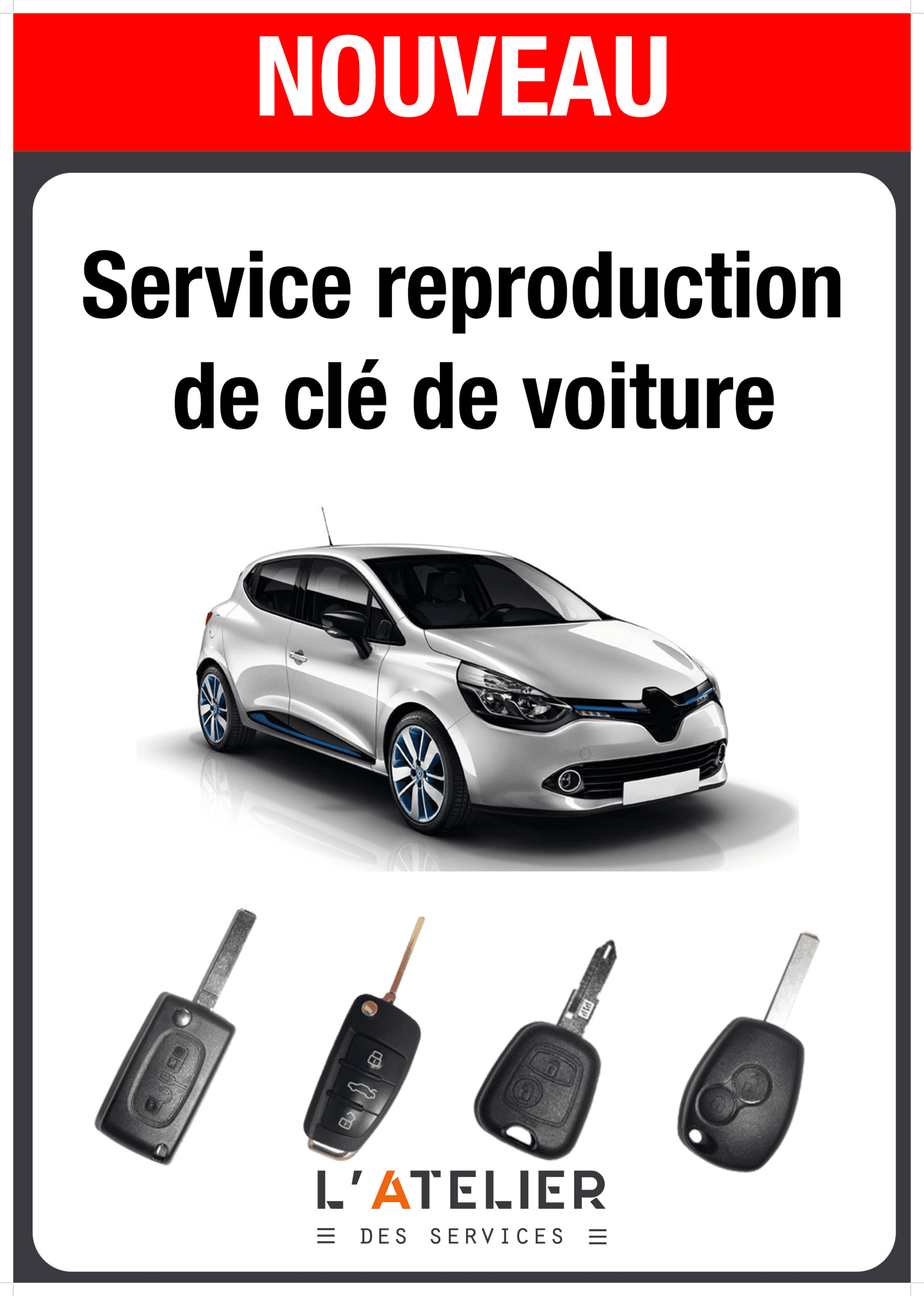 Cle voiture reproduction double - Photo 1