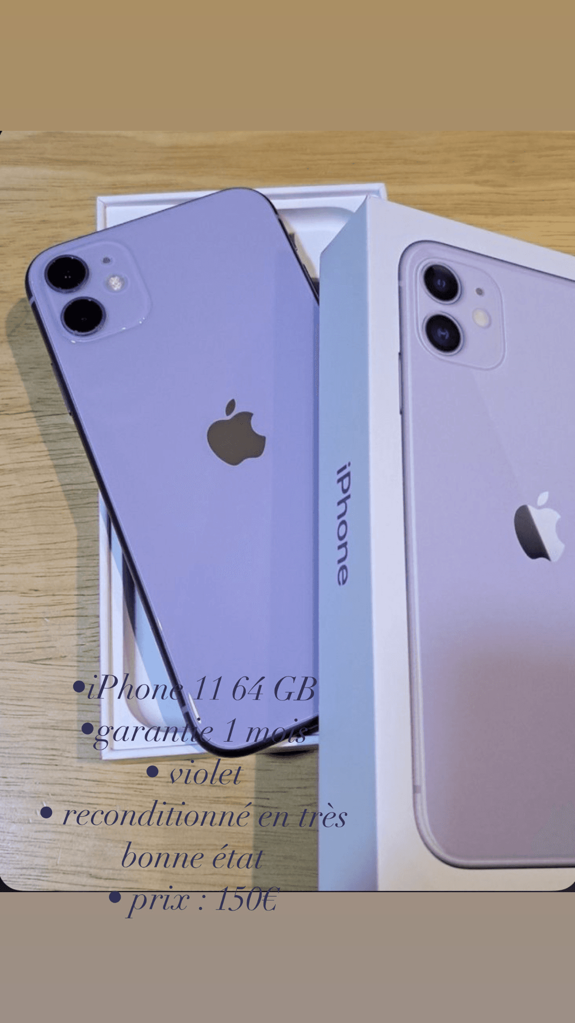 iPhone 11 violet 64 GB reconditionné à vendre - Photo 1