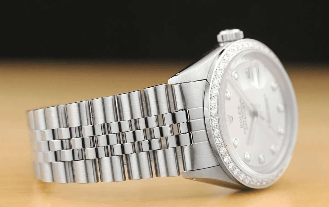 Hommes Rolex Diamant Datejust 18K or Blanc Acier Inoxydable Argent Cadran Montre - Photo 1