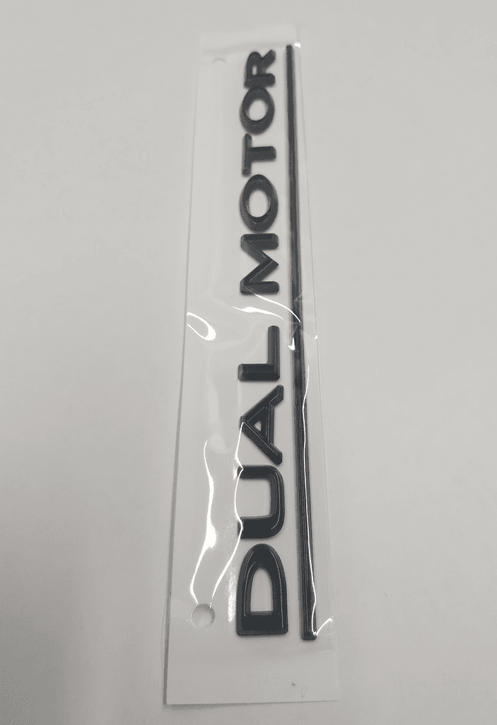 Emblème "DUAL MOTOR" hayon noir NOUVEAU (Chine) Tesla 1474559-00-A black ML - Photo 1