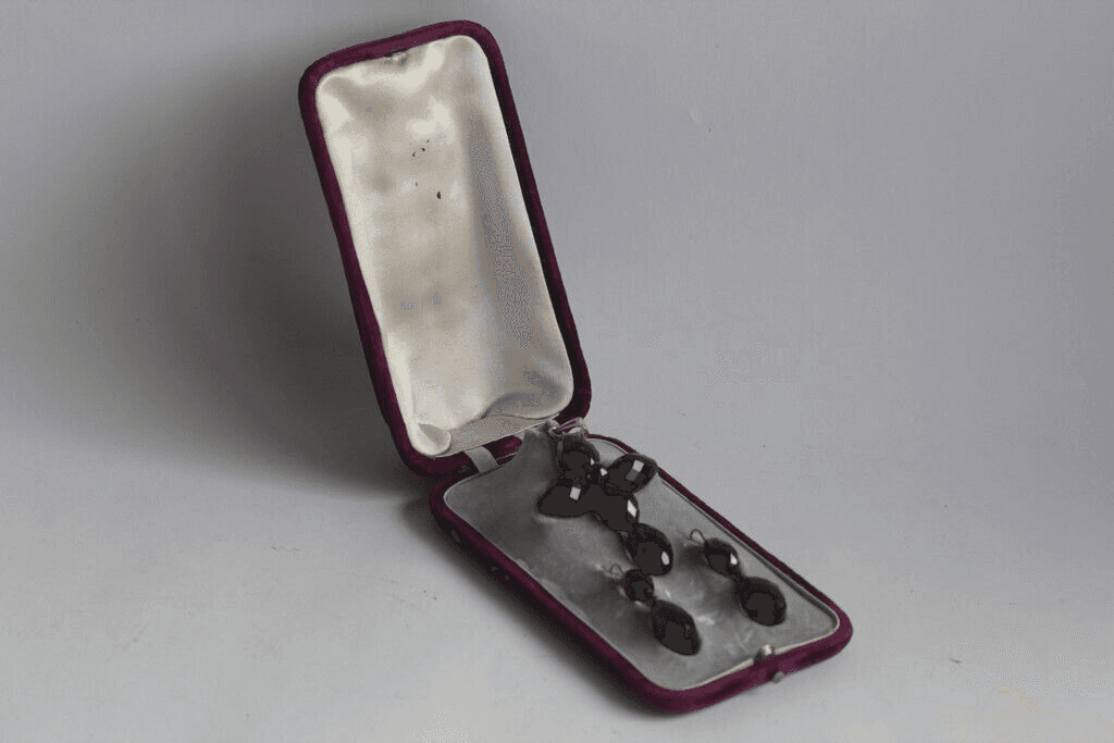 Parure Croix Or 18 K Quartz fumé Boucles d'oreilles XIXe siècle (61669) - Photo 1