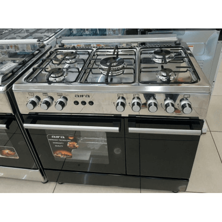 Cuisinière automatique Aifa inox 60x90 5 foyers avec porte gaz garantie 1 an - Photo 1
