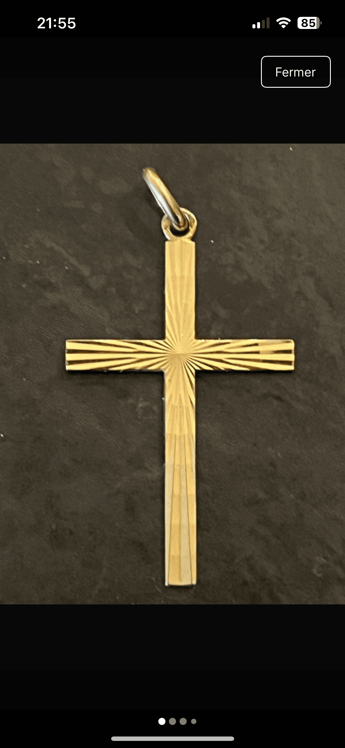 Croix en or jaune 18 carats - Photo 1