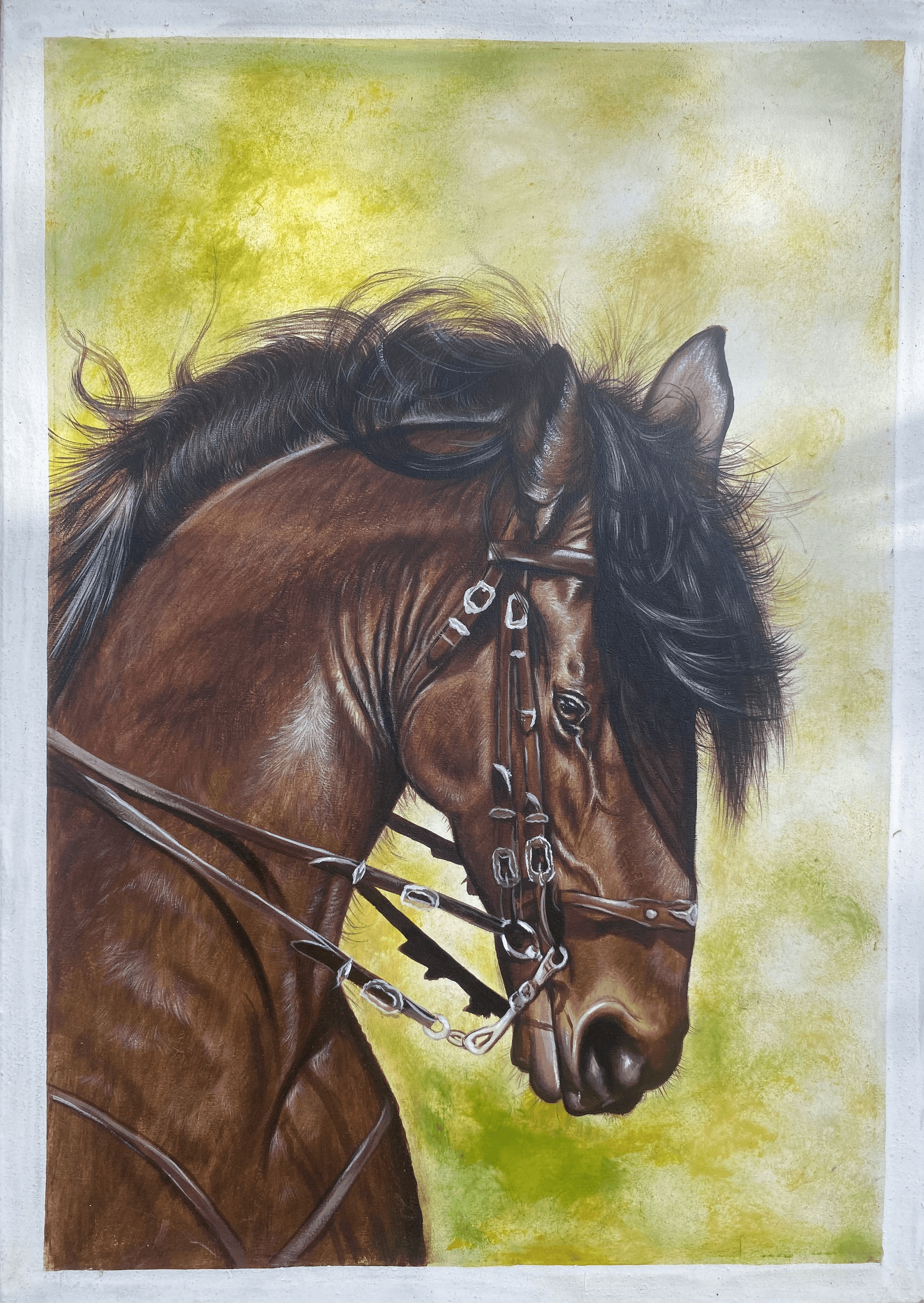 Tableau peinture à huile ( cheval) - Photo 1