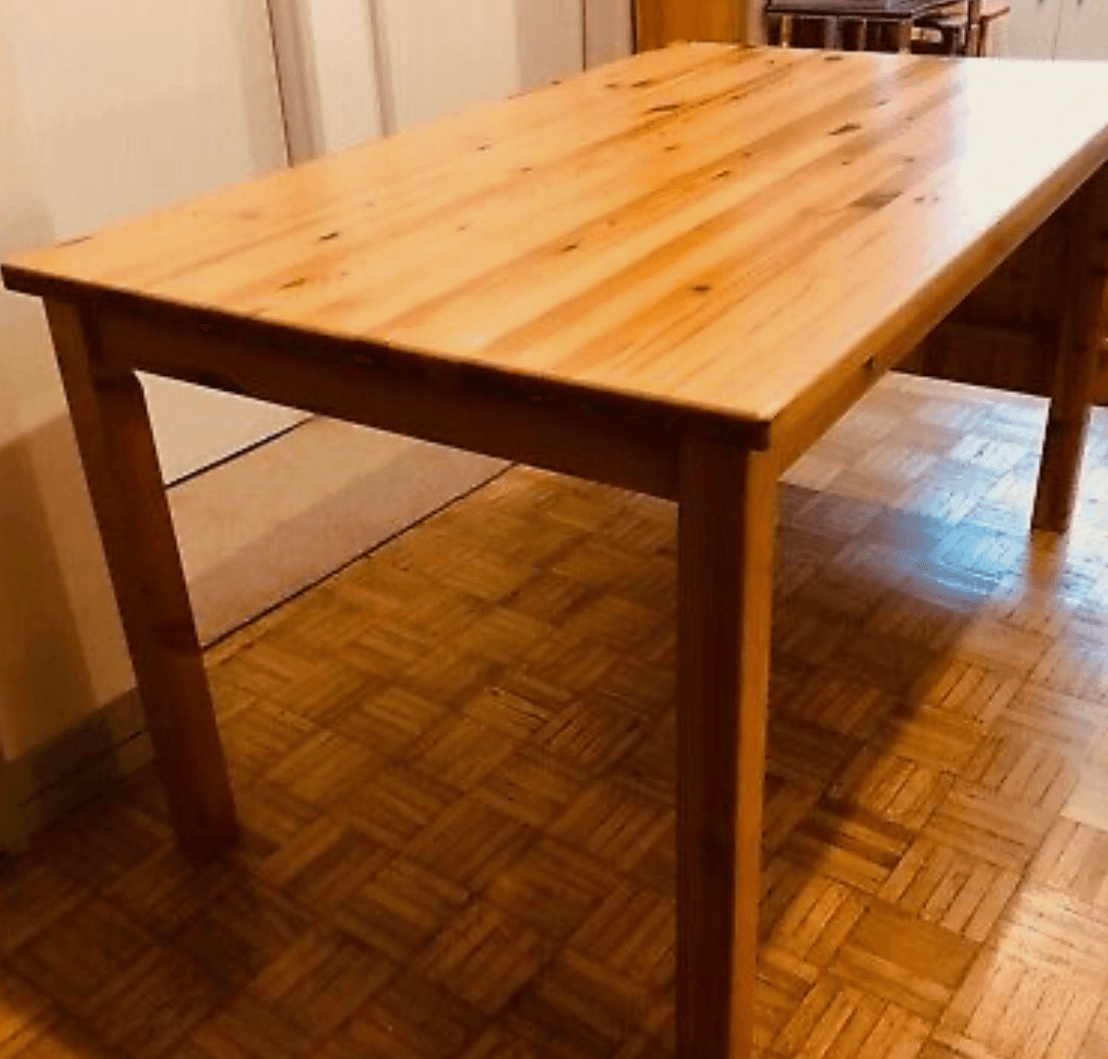 TABLE en BOIS de salle à manger + abattant - Photo 1