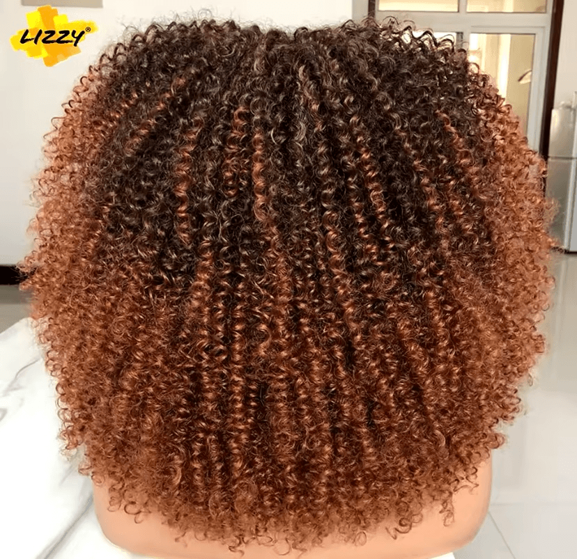Perruque bouclée en fibre synthétique